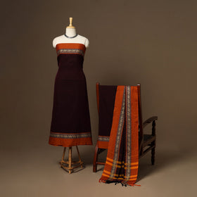 Maroon - 3pc cotton unstitched dharwad dress material