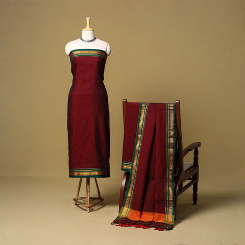 3pc cotton unstitched dharwad dress material with border 32