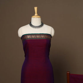 Maroon - 3pc cotton unstitched dharwad dress material