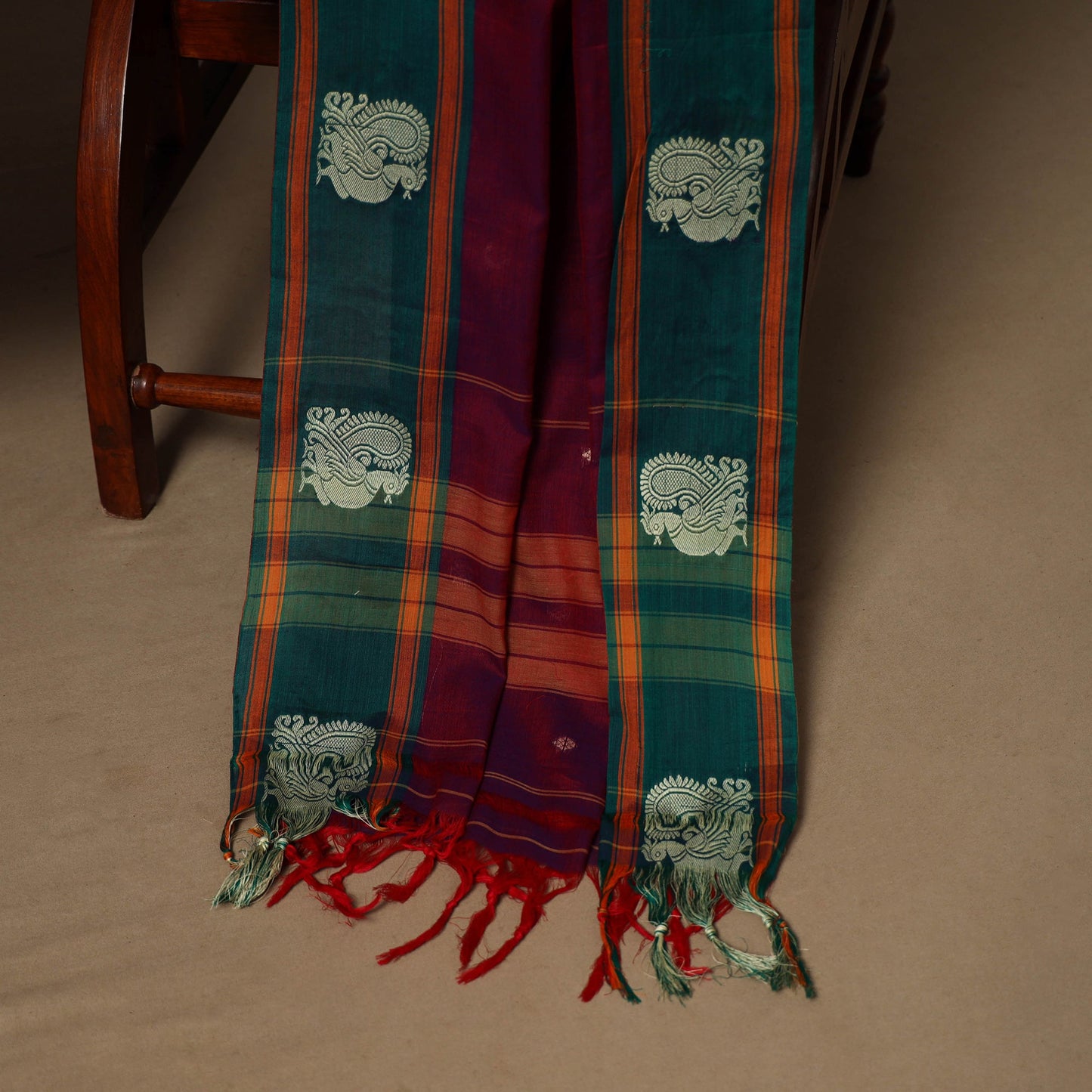 Maroon - 3pc cotton unstitched dharwad dress material