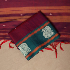 Maroon - 3pc cotton unstitched dharwad dress material
