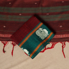 Maroon - 3pc cotton unstitched dharwad dress material