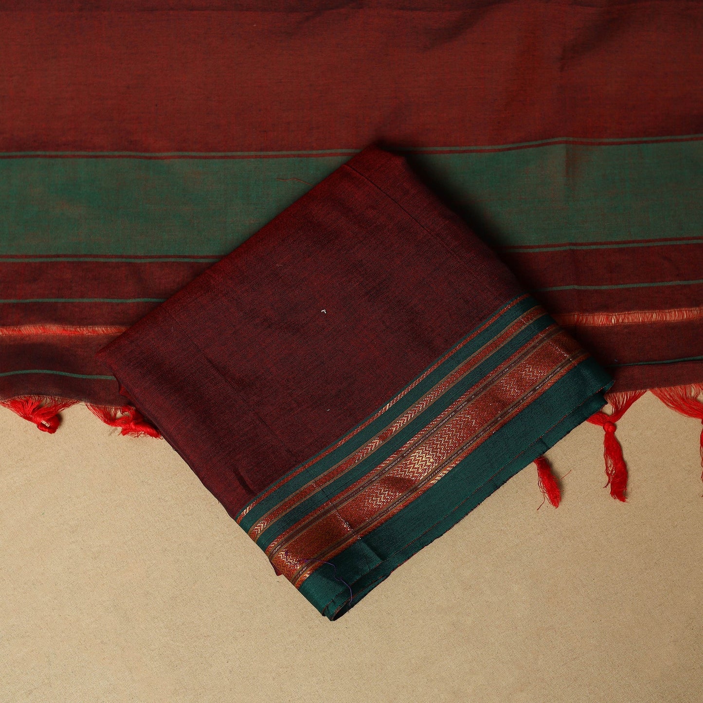 3pc cotton unstitched dharwad dress material with border 41