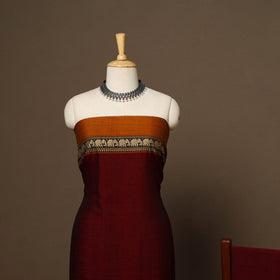 Maroon - 3pc cotton unstitched dharwad dress material