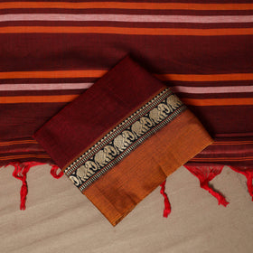 Maroon - 3pc cotton unstitched dharwad dress material