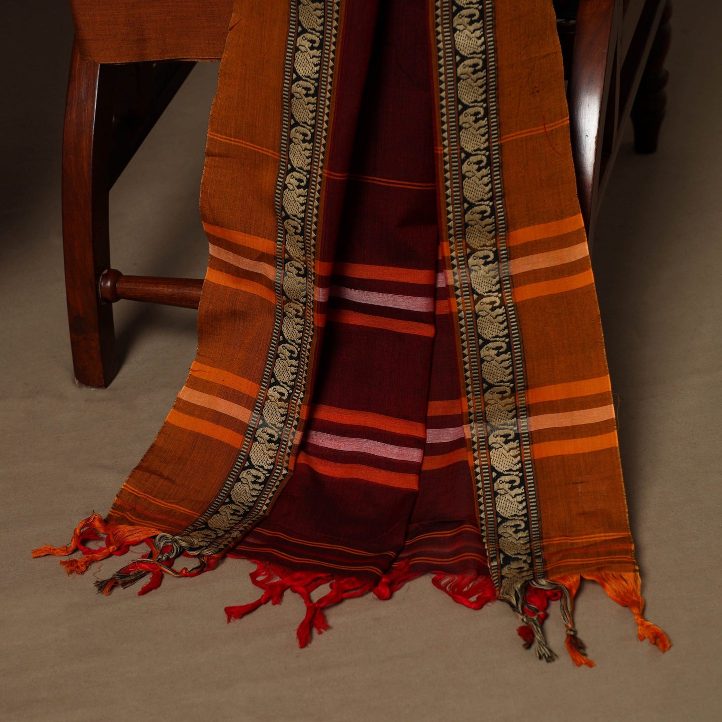 Maroon - 3pc cotton unstitched dharwad dress material