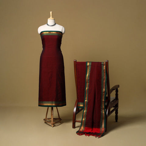 3pc cotton unstitched dharwad dress material with border 44