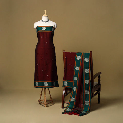 3pc cotton unstitched dharwad dress material with border 48