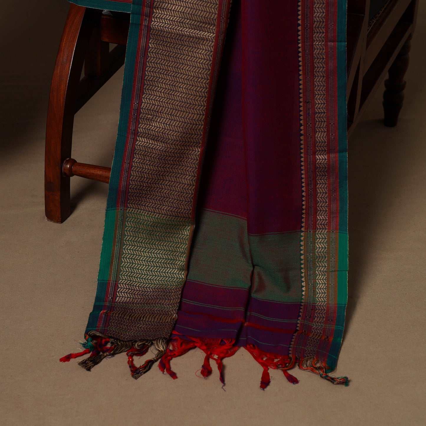 Maroon - 3pc cotton unstitched dharwad dress material