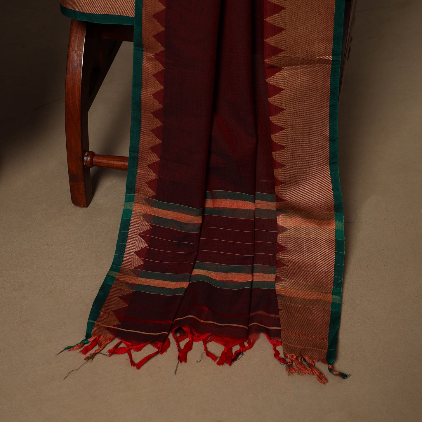 Maroon - 3pc cotton unstitched dharwad dress material