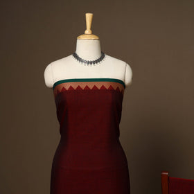 Maroon - 3pc cotton unstitched dharwad dress material