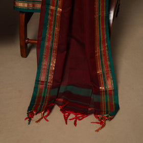 Maroon - 3pc cotton unstitched dharwad dress material