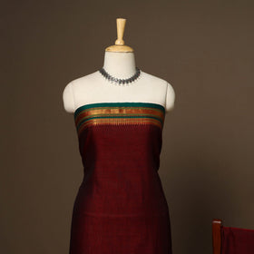 Maroon - 3pc cotton unstitched dharwad dress material