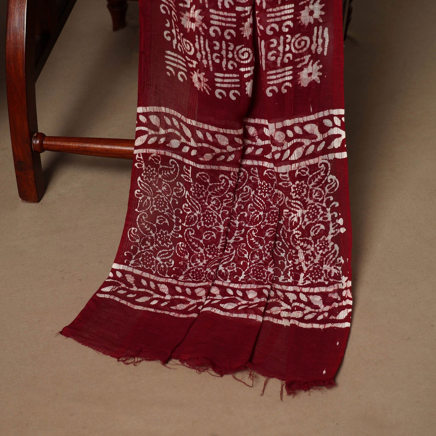 Maroon - 3pc cotton unstitched hand batik dress material 02