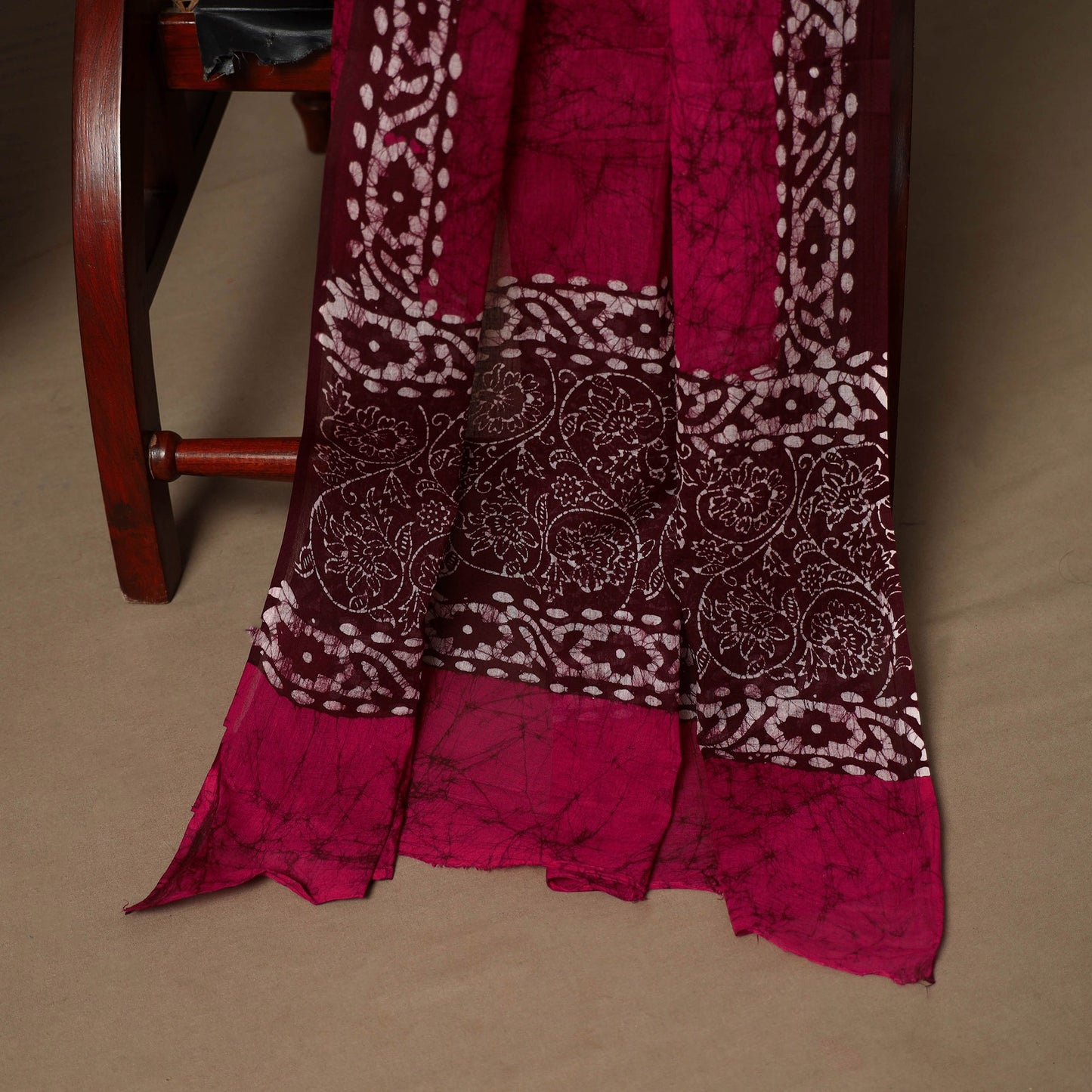 Maroon - 3pc cotton unstitched hand batik dress material 03