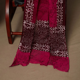 Maroon - 3pc cotton unstitched hand batik dress material 03