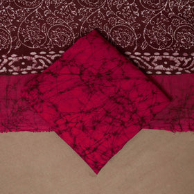 Maroon - 3pc cotton unstitched hand batik dress material 03