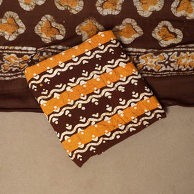 Maroon - 3pc cotton unstitched kutch batik dress material