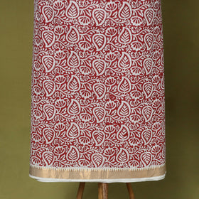 Maroon - 3pc cotton unstitched mangalagiri dress material