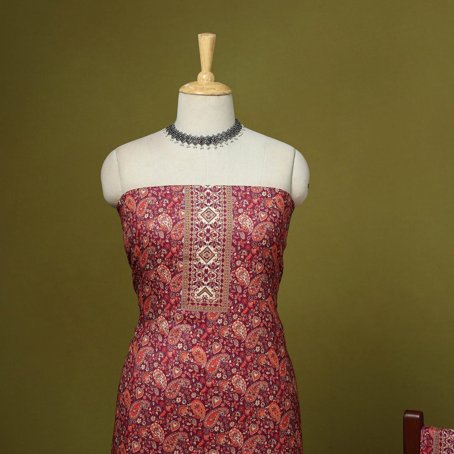 3pc digital merino wool unstitched dress material 39