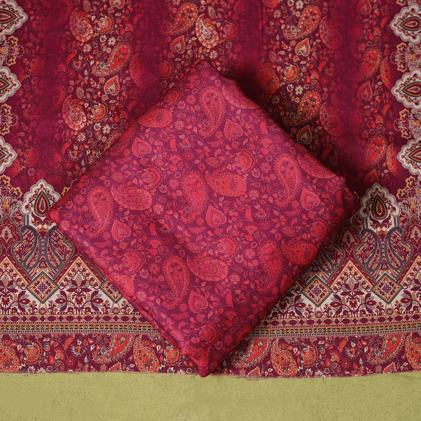 3pc digital merino wool unstitched dress material 39