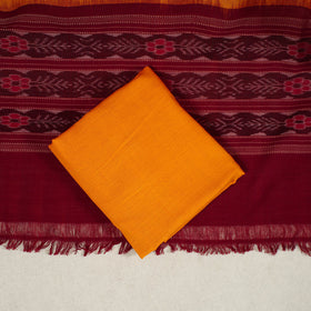 Maroon 3pc Handloom Cotton Sambalpuri Ikat Dress Material