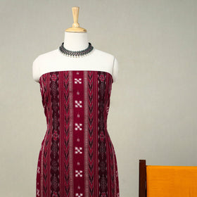 Maroon 3pc Handloom Cotton Sambalpuri Ikat Dress Material