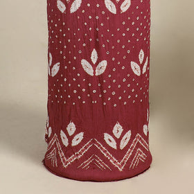 Maroon - 3pc kutch tie-dye satin cotton bandhani unstitched
