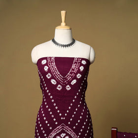 3pc kutch tie-dye satin cotton unstitched bandhani dress