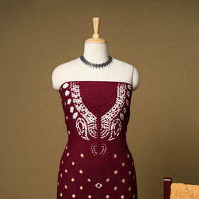 3pc kutch tie-dye satin cotton unstitched bandhani dress