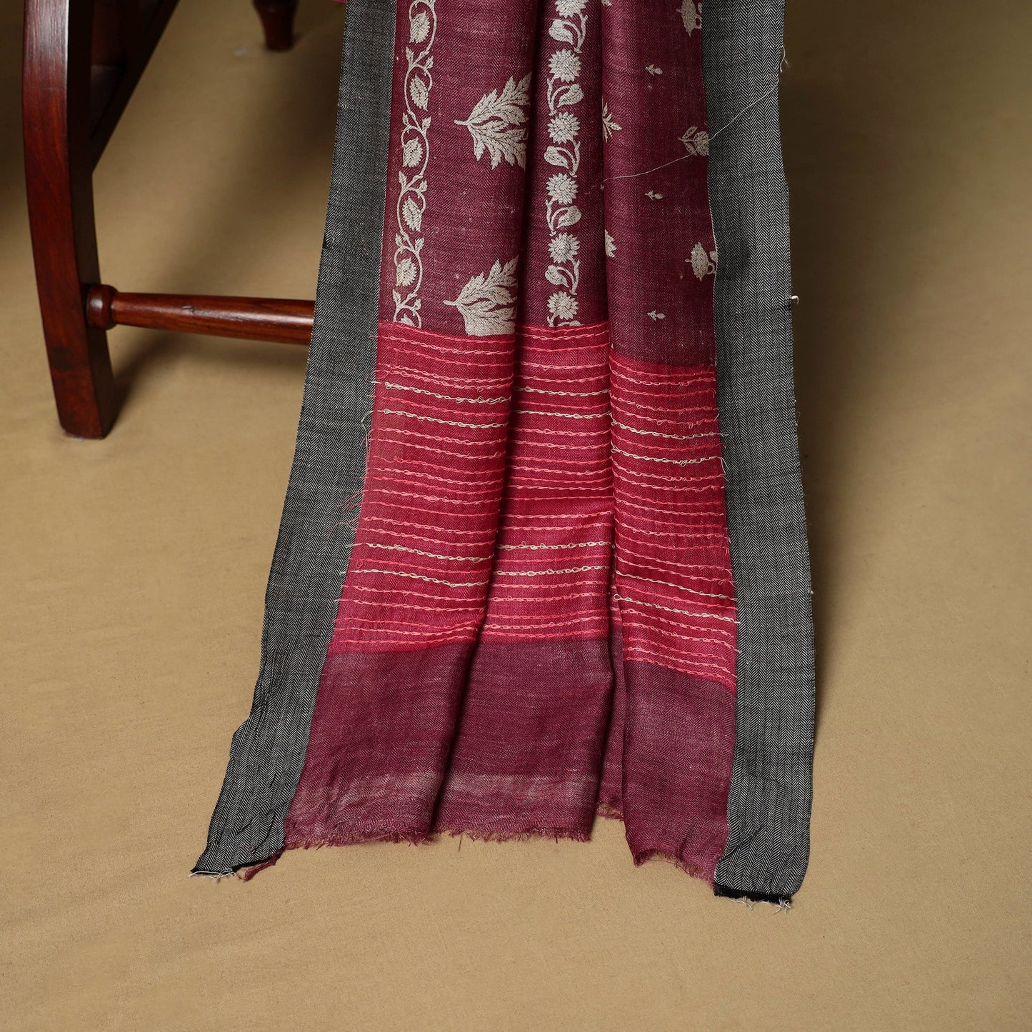 3pc pashmina wool handloom unstitched sanganeri dress