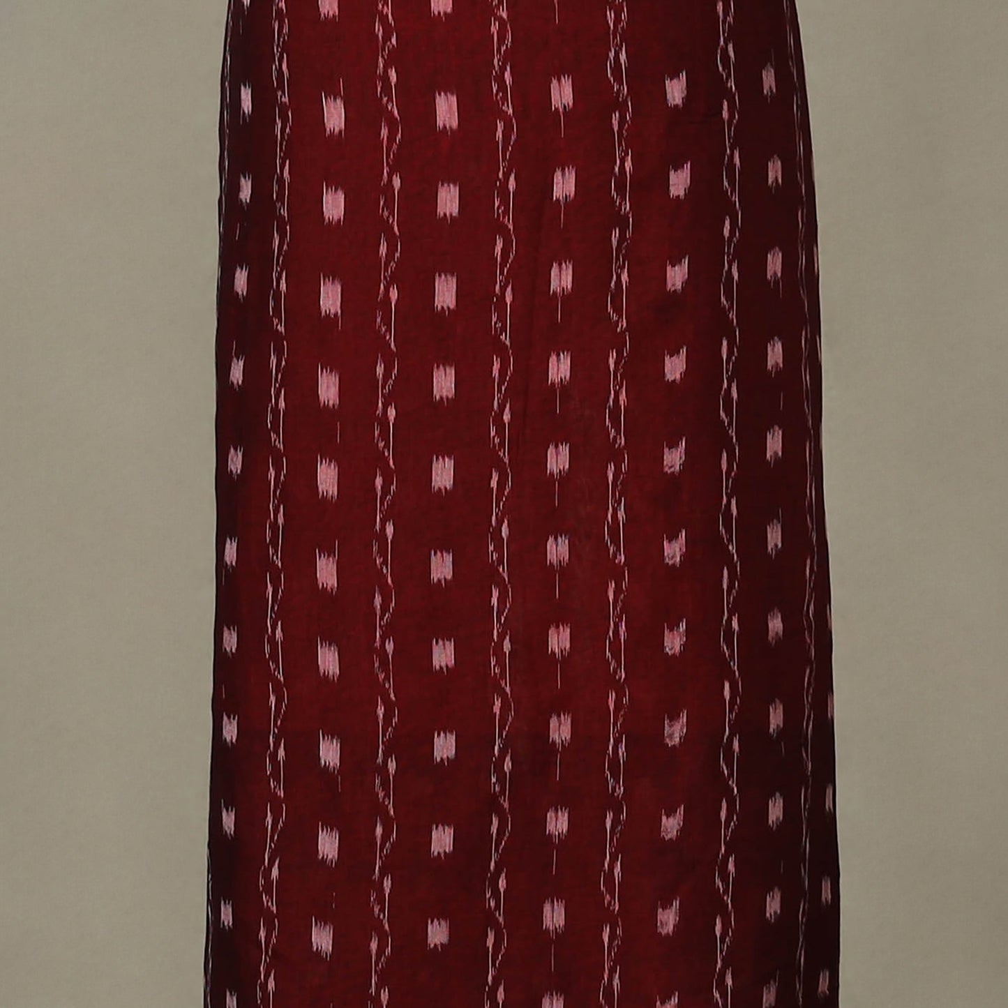 Maroon - 3pc unstitched sambalpuri ikat dress material