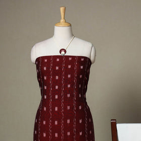 Maroon - 3pc unstitched sambalpuri ikat dress material