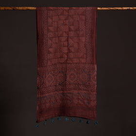 Ajrakh Hand Block Printed Pure Woolen Stole 