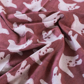 Maroon - Block Art Print Cotton Single Bindaas Bed Sheet (93 x 60 in)