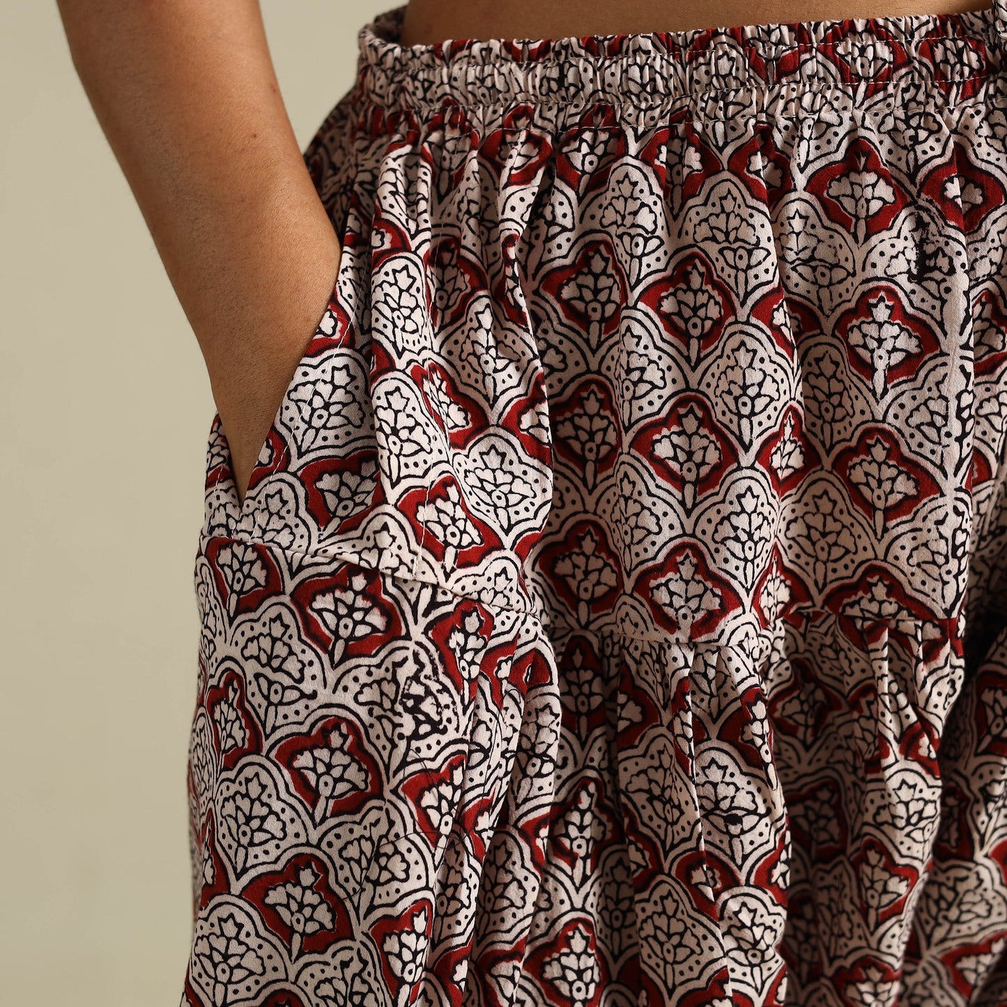 White Bagh Block Print Natural Dyed Cotton Salwar