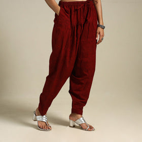 Maroon Bagh Block Print Natural Dyed Cotton Salwar