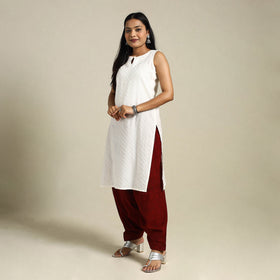 Maroon Bagh Block Print Natural Dyed Cotton Salwar