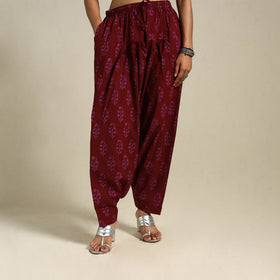 Maroon - bagh natural dyed cotton salwar 15 - handcrafted