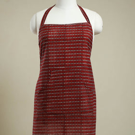Buy Maroon Bagh Block Print Cotton Apron with Pocket