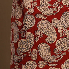 Maroon - Bagh Block Print Cotton Apron with Pocket 30