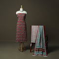 Bagh hand block print natural dyed cotton 3pc unstitched