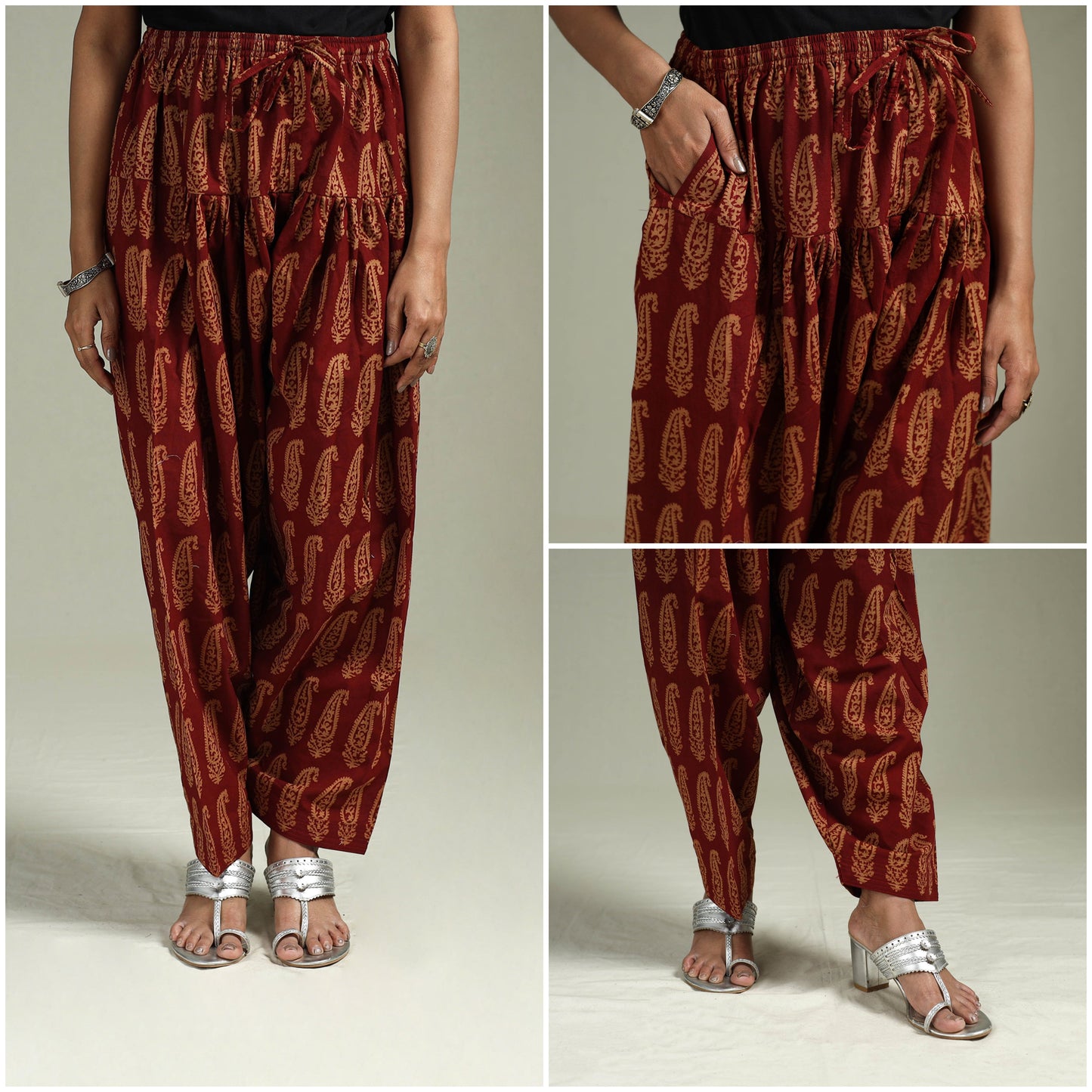 Bagh hand block print natural dyed cotton salwar 04