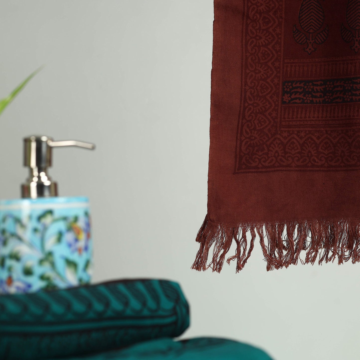 Maroon Bagh Hand Block Print Cotton Handloom Towel