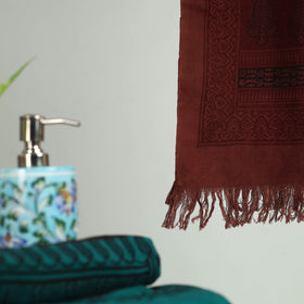 Maroon Bagh Hand Block Print Cotton Handloom Towel