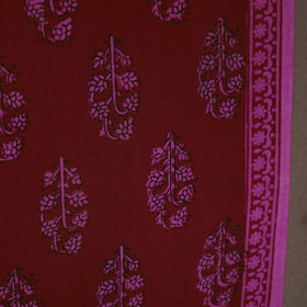 Maroon Bagh Hand Block Print Natural Dyed Cotton Fabric