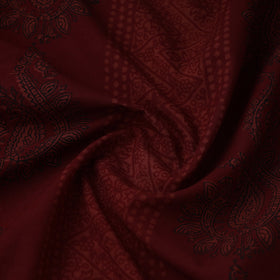 Red Bagh Hand Block Print Natural Dyed Cotton Fabric