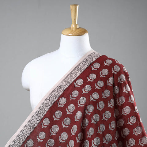  Bagh Hand Block Printed Chanderi Silk Handloom Fabric 