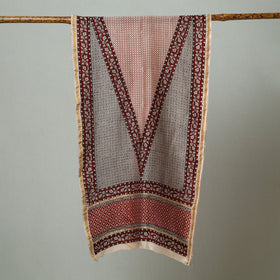 Maroon Bagh Hand Block Printed Chanderi Silk Stole 