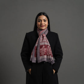 Maroon - bagh hand printed merino woollen stole 01